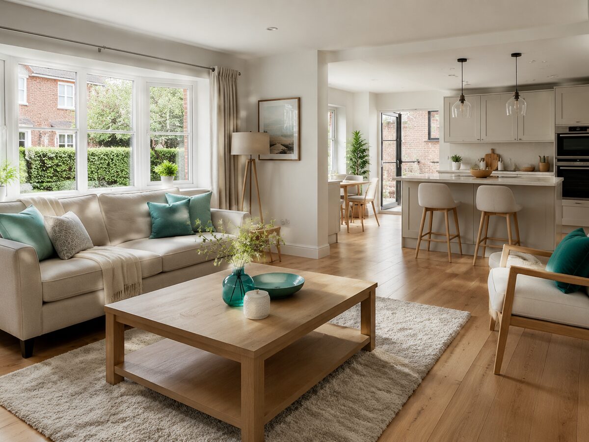 A bright, clean modern living room